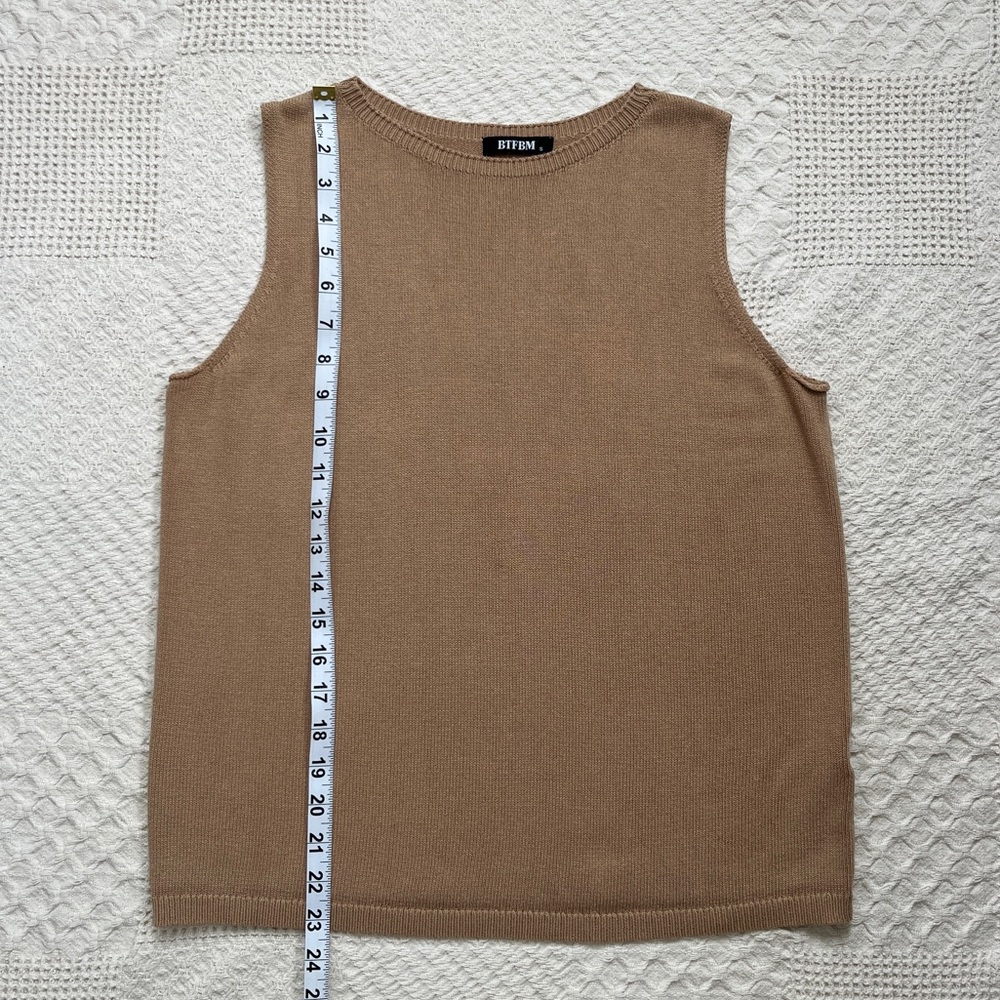 Tan Sleeveless Sweater Vest - Picture 5 of 6